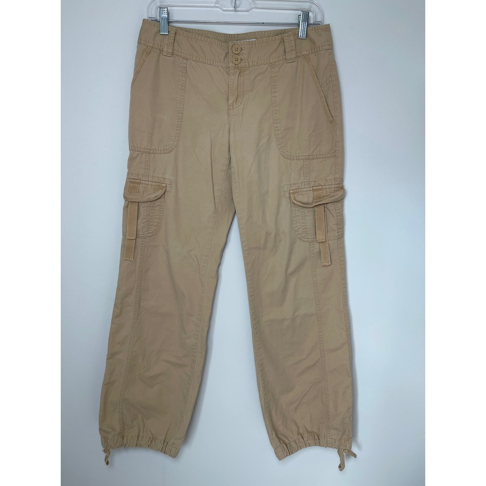 Old Navy Cotton Low Rise Y2K Cargo Pants Drawstring Utility Womens 4 Fall 2006